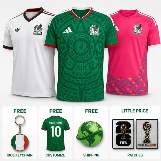 Mexico Combo Fifa World Cup 2026 - Home 26/27, Away 26/27 and Goalkeeper 26/27