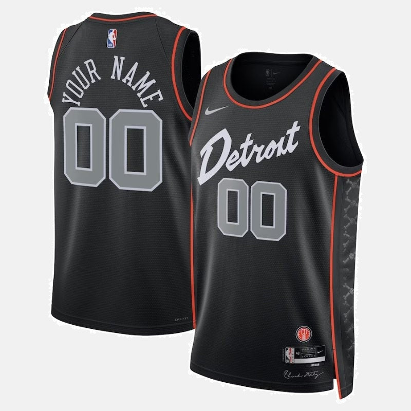 Regata Detroit Pistons 23/24 - Preta Escrita