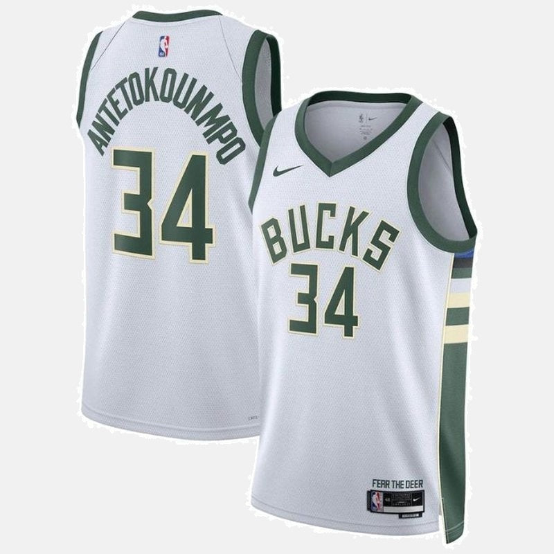 Milwaukee Bucks 2023 Jersey - Antetokounmpo 34 White
