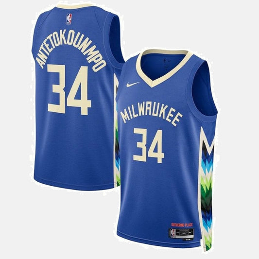 Regata Milwaukee Bucks 23 - Antetokounmpo 34 Azul Royal