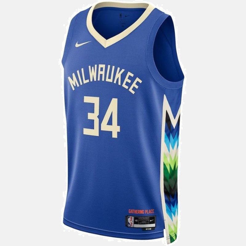 Milwaukee Bucks 2023 Jersey - Antetokounmpo 34 Royal Blue - photo 2