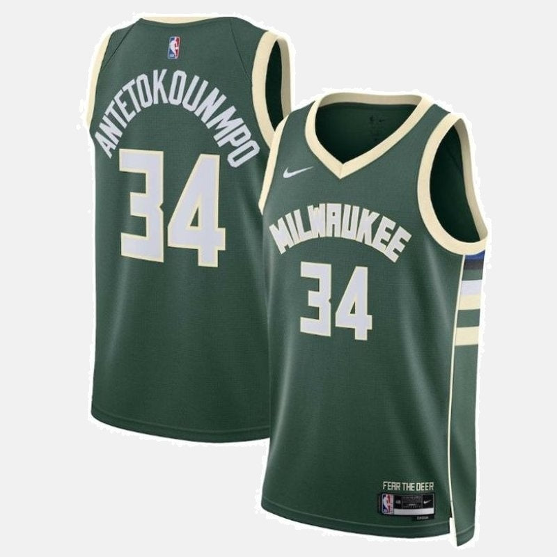 Milwaukee Bucks 2023 Jersey - Antetokounmpo 34 Green