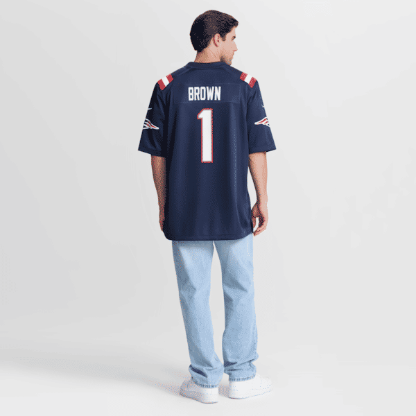 New England Patriots A.J. Brown Game Jersey Navy - photo 4