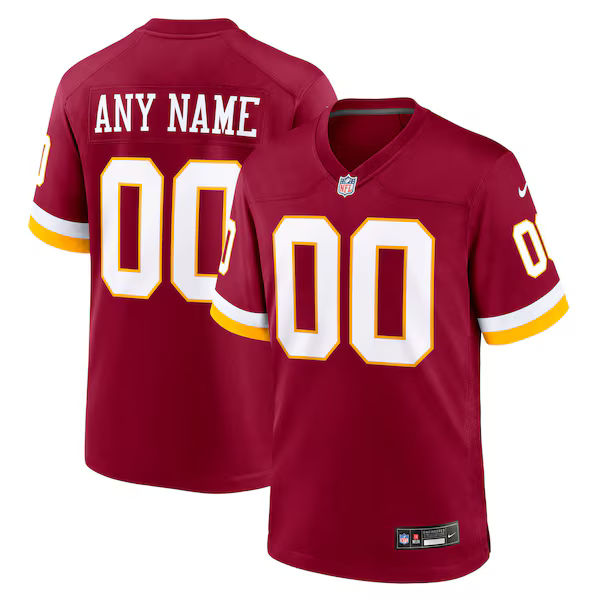 Washington Commanders Custom Game Jersey Burgundy