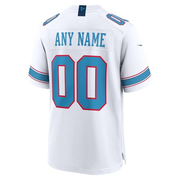 Camisa Tennessee Titans Game Personalizada - Branca Números Azul-Claros - foto 4