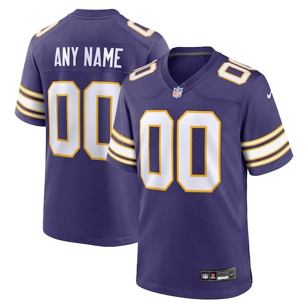 Minnesota Vikings Custom Game Jersey Purple - Classic Purple Gold Stripes - photo 2