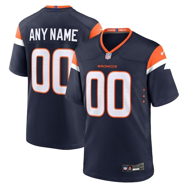Denver Broncos Alternate Mile High Collection Custom Game Jersey Navy