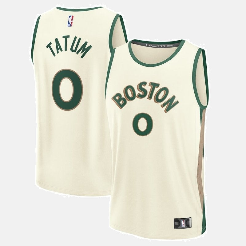 Boston Celtics Jersey 2023/24 - Tatum 0 Cream