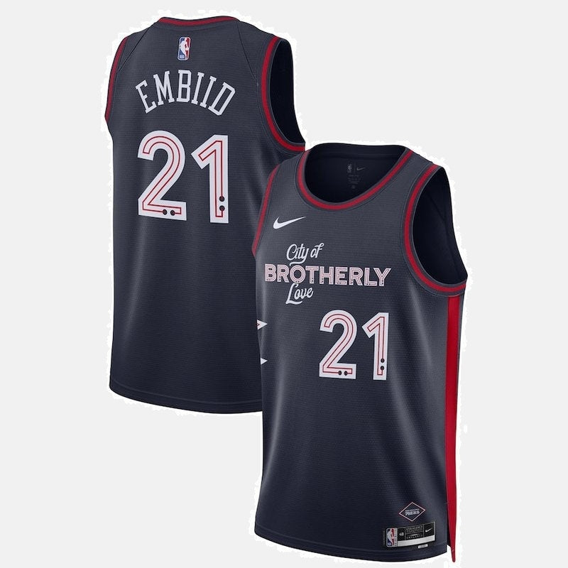 Regata Philadelphia 76ers 23/24 - Embiid 21 Azul-Marinho