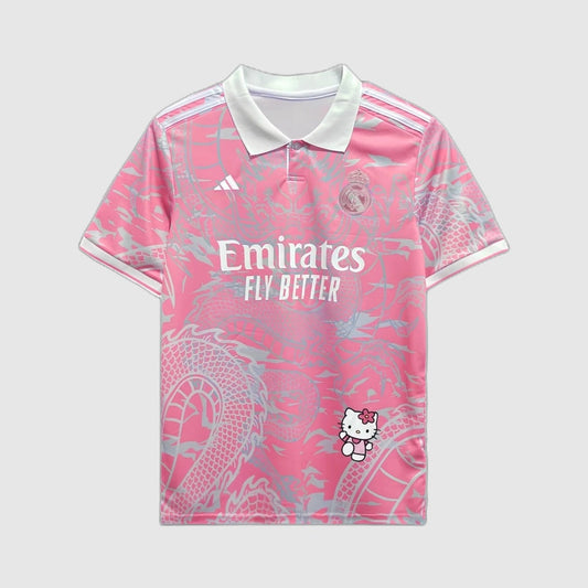 Real Madrid Kitty Chinese Dragon 2024/25 Fan Jersey - Pink Dragon Print