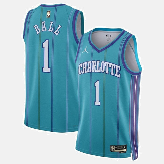 Charlotte Hornets Jersey 2023/24 - Ball 1 Teal Pinstripe