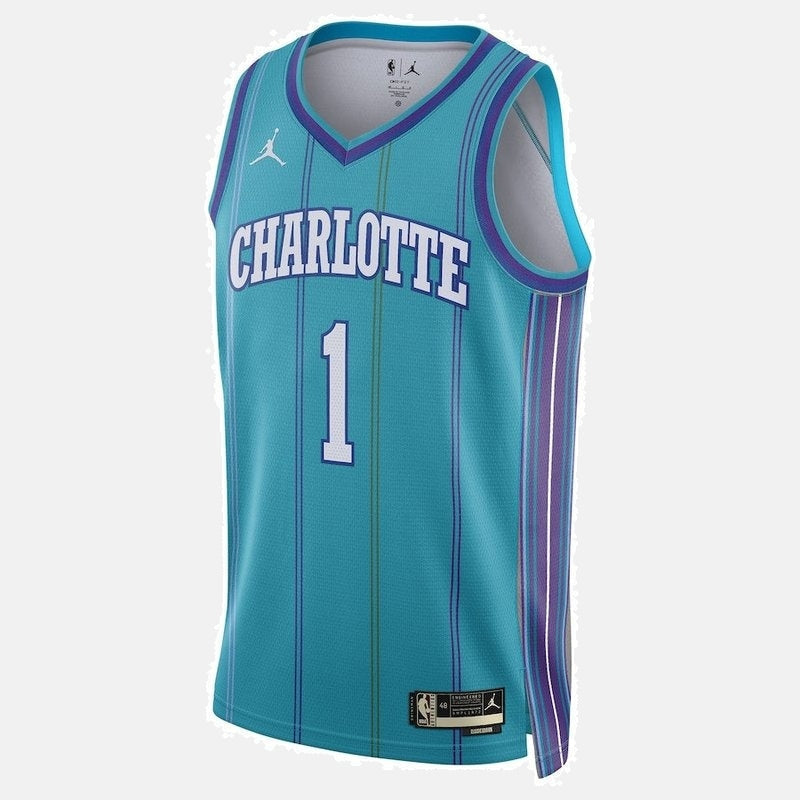 Charlotte Hornets Jersey 2023/24 - Ball 1 Teal Pinstripe - photo 2