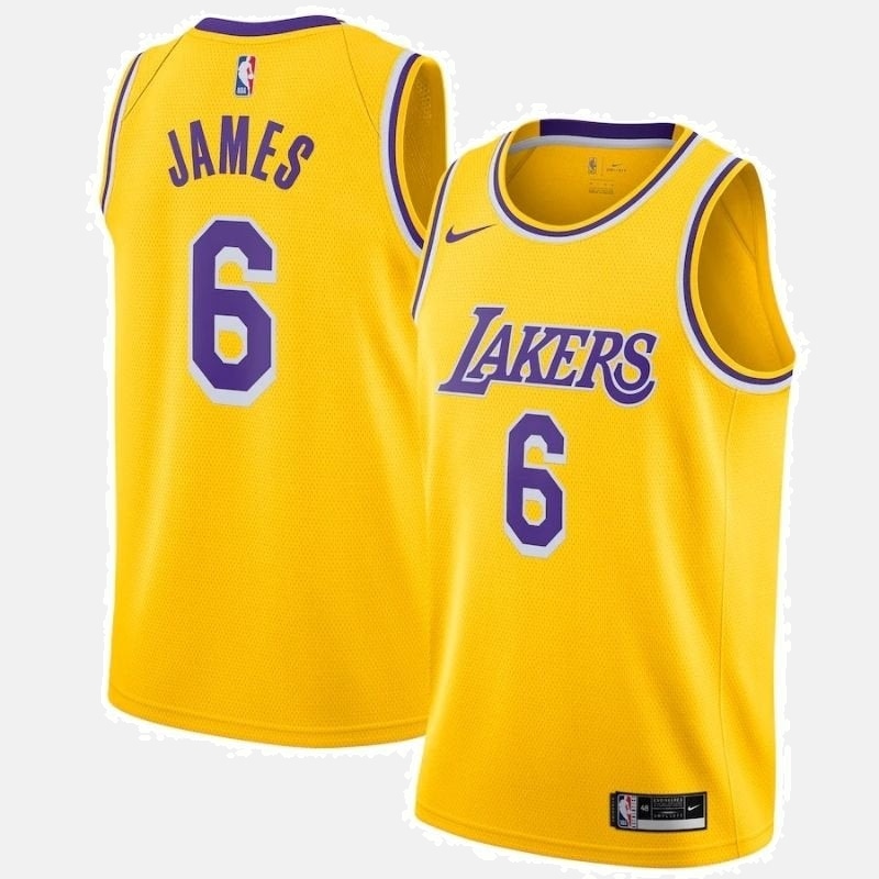 Los Angeles Lakers Jersey 2021/22 Player - James 6 Yellow