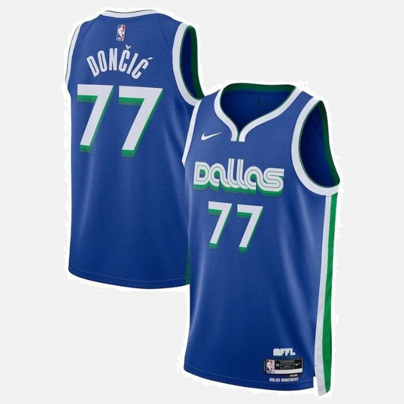 Dallas Mavericks 2023 Jersey - Doncic 77 Blue