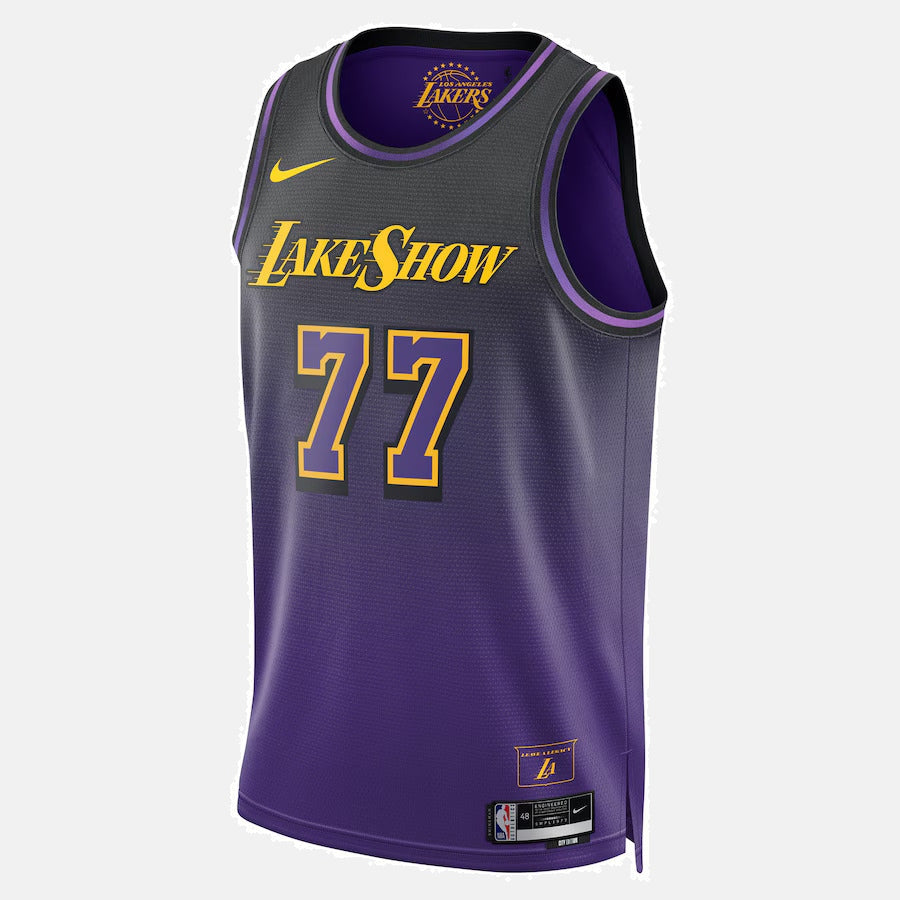 Los Angeles Lakers 2024 Jersey - Doncic 77 Purple Fade - photo 2