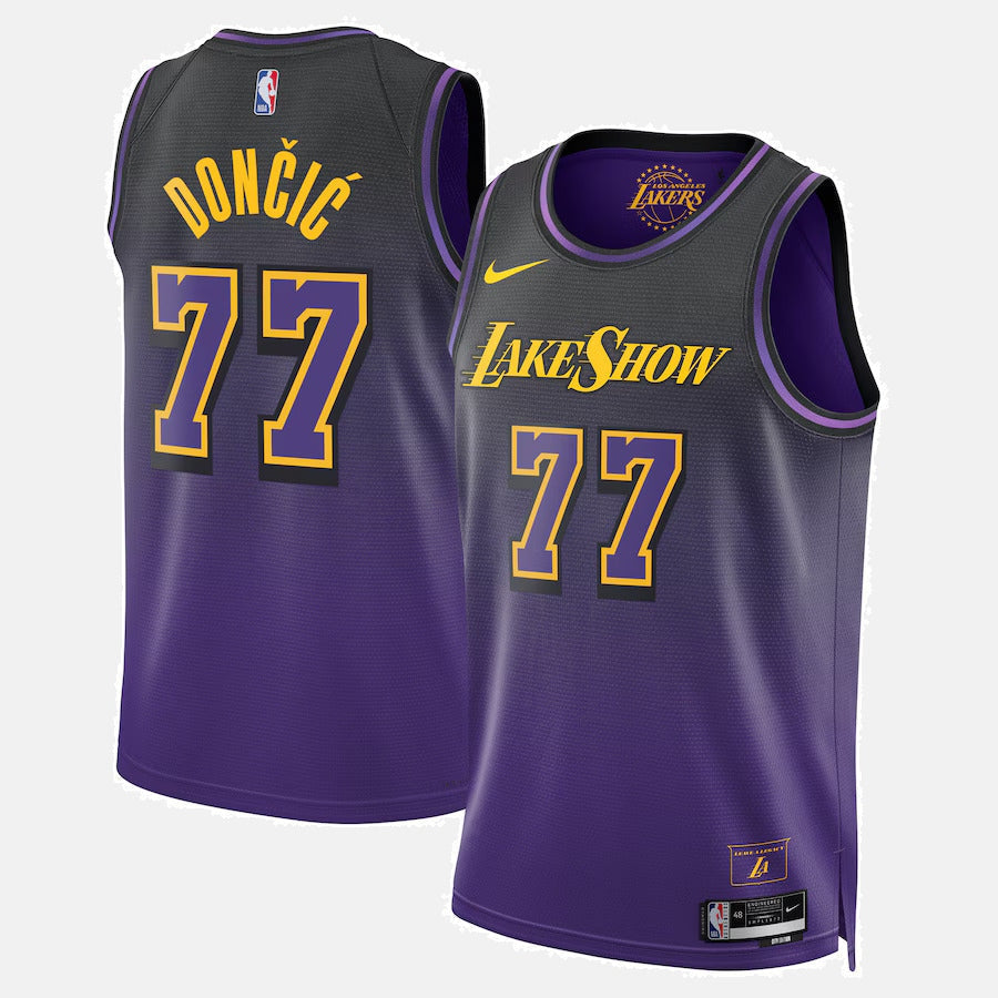Los Angeles Lakers 2024 Jersey - Doncic 77 Purple Fade