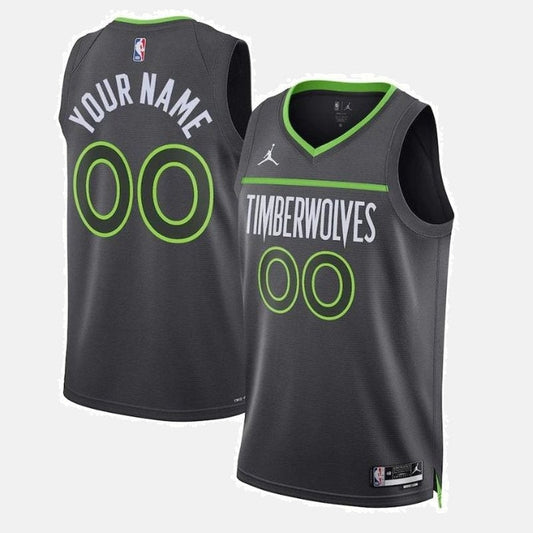 Regata Minnesota Timberwolves 23 - Grafite e Verde Neon Personalizada