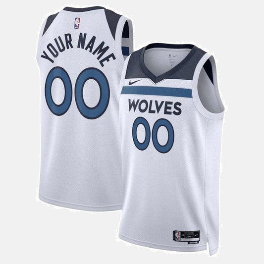 Regata Minnesota Timberwolves 23 - Branca e Azul-Marinho Personalizada