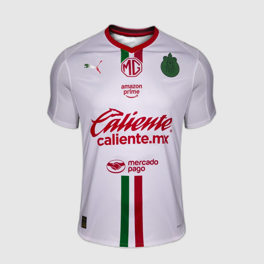 Chivas Guadalajara Away Jersey 2025/26 - White Green Red Stripe