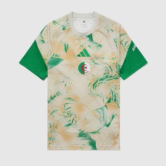 Algeria Pre-Match Jersey 2026/27 - Cream Green Swirl