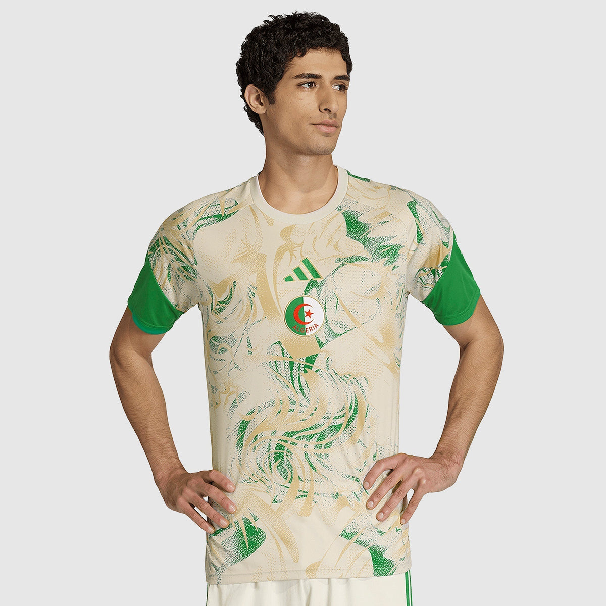 Algeria Pre-Match Jersey 2026/27 - Cream Green Swirl - photo 2