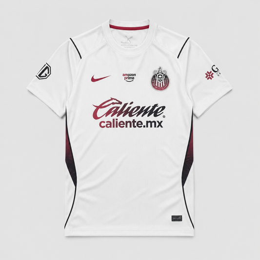 Chivas Guadalajara Away Jersey 2026/27 - White Black Side Panels