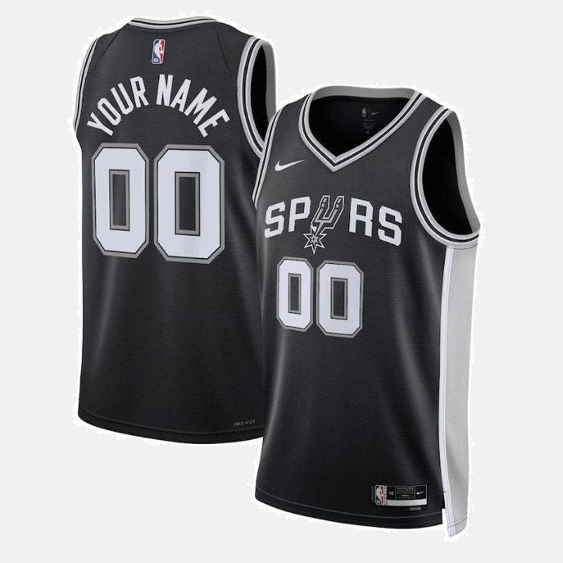 San Antonio Spurs 2023 Jersey - Custom 00 Black Spurs