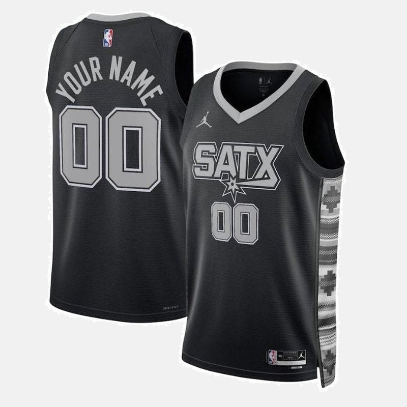 San Antonio Spurs 2023 Jersey - Custom 00 Black SATX