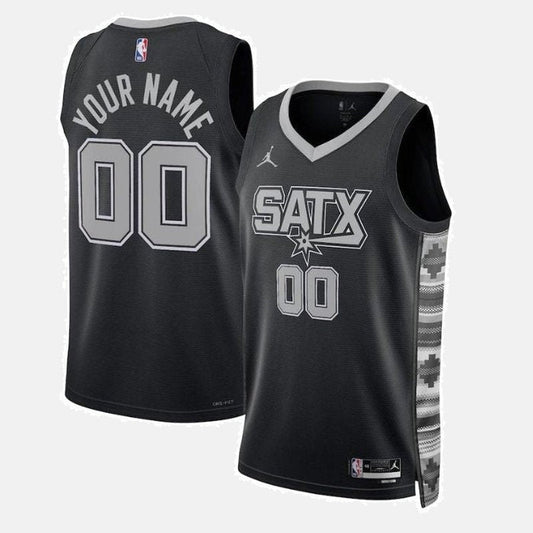 San Antonio Spurs 2023 Jersey - Custom 00 Black SATX