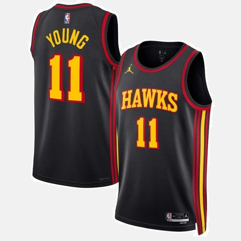 Atlanta Hawks 2023 Jersey - Young 11 Black Hawks