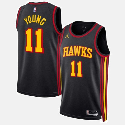 Atlanta Hawks 2023 Jersey - Young 11 Black Hawks
