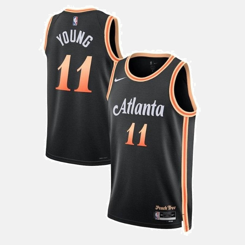 Atlanta Hawks 2023 Jersey - Young 11 Black Script